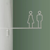 Luxury Matt Surface Side Mount Washroom Sign, Bathroom Sign, Restroom Sign, Toilet Sign
