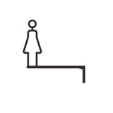 Luxury Matt Surface Side Mount Washroom Sign, Bathroom Sign, Restroom Sign, Toilet Sign