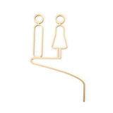 Luxury Metal Side Mount Washroom Sign, Bathroom Sign, Restroom Sign, Toilet Sign