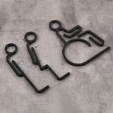 Matt Metal Restroom Sign, Modern Washroom Signage