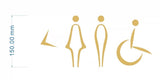 Deluxe Brass Washroom Sign, Bathroom Sign, Restroom Sign, Toilet Sign, Disabled Sign, Handicapped Sign