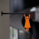 Custom Colorful Stainless Steel Signage, Side Mount Washroom, Bathroom Restroom, Toilet Sign