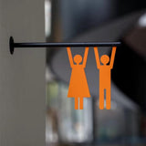 Custom Colorful Stainless Steel Signage, Side Mount Washroom, Bathroom Restroom, Toilet Sign