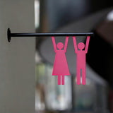 Custom Colorful Stainless Steel Signage, Side Mount Washroom, Bathroom Restroom, Toilet Sign
