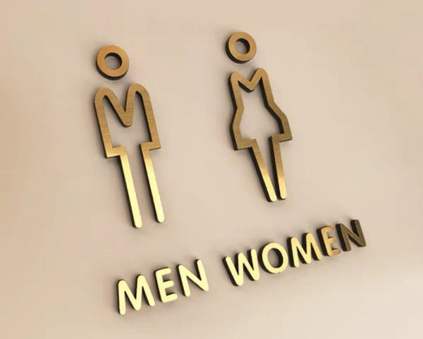 Custom Acrylic Washroom Sign, Bathroom Sign, Restroom Sign, Toilet Sign