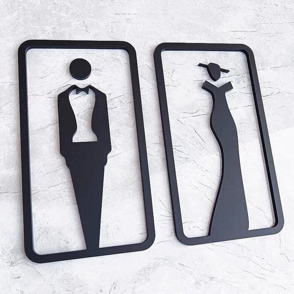 Customize Men and Women Restroom Bathroom Toilet Sign