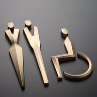 Luxury 3d Metal Washroom Sign, Bathroom Sign, Restroom Sign, Toilet Sign, Disabled Sign, Handicapped Sign