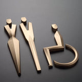 Luxury 3d Metal Washroom Sign, Bathroom Sign, Restroom Sign, Toilet Sign, Disabled Sign, Handicapped Sign