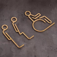 Luxury Matt Surface Metal Washroom Sign, Bathroom Sign, Restroom Sign, Toilet Sign, Disabled Sign, Handicapped Sign