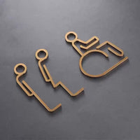 Luxury Matt Surface Metal Washroom Sign, Bathroom Sign, Restroom Sign, Toilet Sign, Disabled Sign, Handicapped Sign