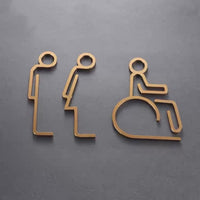 Luxury Matt Surface Metal Washroom Sign, Bathroom Sign, Restroom Sign, Toilet Sign, Disabled Sign, Handicapped Sign