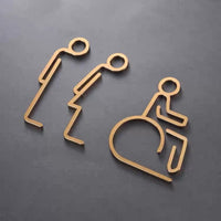 Luxury Matt Surface Metal Washroom Sign, Bathroom Sign, Restroom Sign, Toilet Sign, Disabled Sign, Handicapped Sign