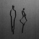 Luxury Matt Surface Metal Washroom Sign, Bathroom Sign, Restroom Sign, Toilet Sign