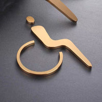 Luxury Matt Surface Metal Washroom Sign, Bathroom Sign, Restroom Sign, Toilet Sign, Disabled Sign, Handicapped Sign