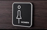 Custom Acrylic Square Washroom Sign, Bathroom Sign, Restroom Sign, Toilet Sign, Floor Number Sign