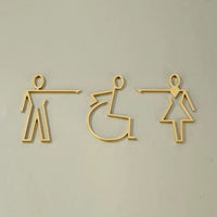 Luxury Metal Washroom Sign, Bathroom Sign, Restroom Sign, Toilet Sign, Disabled Sign, Handicapped Sign