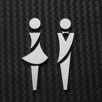 Luxury Matt Surface Metal Washroom Sign, Bathroom Sign, Restroom Sign, Toilet Sign