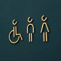 Luxury Matt Surface Metal Washroom Sign, Bathroom Sign, Restroom Sign, Toilet Sign, Disabled Sign, Handicapped Sign