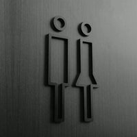 Luxury Matt Surface Metal Washroom Sign, Bathroom Sign, Restroom Sign, Toilet Sign, Handicapped Sign