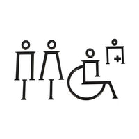 Luxury Matt Surface Metal Washroom Sign, Bathroom Sign, Restroom Sign, Toilet Sign, Disabled Sign, Handicapped Sign