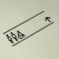 Luxury Matt Surface Metal Washroom Sign, Bathroom Sign, Restroom Sign, Toilet Sign, Disabled Sign, Handicapped Sign, Braille Sign