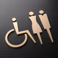 Luxury Matt Surface Metal Washroom Sign, Bathroom Sign, Restroom Sign, Toilet Sign, Handicapped Sign