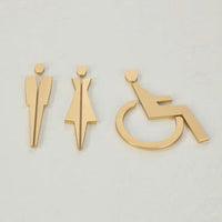 Luxury Matt Surface Metal Washroom Sign, Bathroom Sign, Restroom Sign, Toilet Sign, Disabled Sign, Handicapped Sign