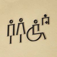 Luxury Matt Surface Metal Washroom Sign, Bathroom Sign, Restroom Sign, Toilet Sign, Disabled Sign, Handicapped Sign