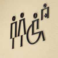 Luxury Matt Surface Metal Washroom Sign, Bathroom Sign, Restroom Sign, Toilet Sign, Disabled Sign, Handicapped Sign