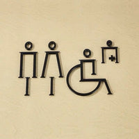 Luxury Matt Surface Metal Washroom Sign, Bathroom Sign, Restroom Sign, Toilet Sign, Disabled Sign, Handicapped Sign