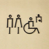 Luxury Matt Surface Metal Washroom Sign, Bathroom Sign, Restroom Sign, Toilet Sign, Disabled Sign, Handicapped Sign