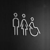 Luxury Matt Surface Metal Washroom Sign, Bathroom Sign, Restroom Sign, Toilet Sign, Disabled Sign, Handicapped Sign, Braille Sign