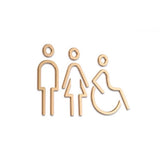 Luxury Matt Surface Metal Washroom Sign, Bathroom Sign, Restroom Sign, Toilet Sign, Disabled Sign, Handicapped Sign, Braille Sign