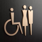 Luxury Matt Surface Metal Washroom Sign, Bathroom Sign, Restroom Sign, Toilet Sign, Handicapped Sign