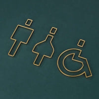 Luxury Matt Surface Metal Washroom Sign, Bathroom Sign, Restroom Sign, Toilet Sign, Disabled Sign, Handicapped Sign