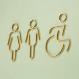 Luxury Matt Surface Metal Washroom Sign, Bathroom Sign, Restroom Sign, Toilet Sign, Disabled Sign, Handicapped Sign