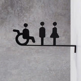 Luxury Matt Surface Side Mount Washroom Sign, Bathroom Sign, Restroom Sign, Toilet Sign