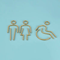 Luxury Matt Surface Metal Washroom Sign, Bathroom Sign, Restroom Sign, Toilet Sign, Disabled Sign, Handicapped Sign