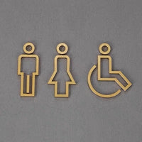 Luxury Matt Surface Metal Washroom Sign, Bathroom Sign, Restroom Sign, Toilet Sign, Disabled Sign, Handicapped Sign