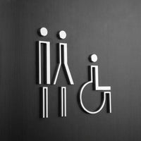 Luxury Matt Surface Metal Washroom Sign, Bathroom Sign, Restroom Sign, Toilet Sign, Disabled Sign, Handicapped Sign