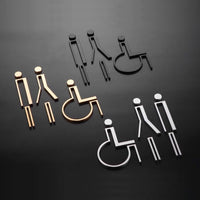 Luxury Matt Surface Metal Washroom Sign, Bathroom Sign, Restroom Sign, Toilet Sign, Disabled Sign, Handicapped Sign