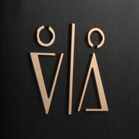 Luxury Matt Surface Metal Washroom Sign, Bathroom Sign, Restroom Sign, Toilet Sign