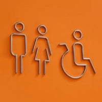 Deluxe Brass Washroom Sign, Bathroom Sign, Restroom Sign, Toilet Sign, Disabled Sign, Handicapped Sign