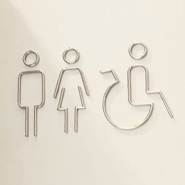 Deluxe Brass Washroom Sign, Bathroom Sign, Restroom Sign, Toilet Sign, Disabled Sign, Handicapped Sign