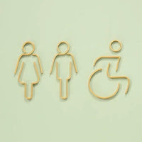 Luxury Matt Surface Metal Washroom Sign, Bathroom Sign, Restroom Sign, Toilet Sign, Disabled Sign, Handicapped Sign