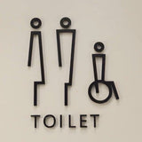 Luxury Matt Surface Metal Washroom Sign, Bathroom Sign, Restroom Sign, Toilet Sign, Disabled Sign, Handicapped Sign