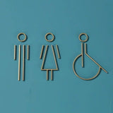 Luxury Matt Surface Metal Washroom Sign, Bathroom Sign, Restroom Sign, Toilet Sign, Disabled Sign, Handicapped Sign