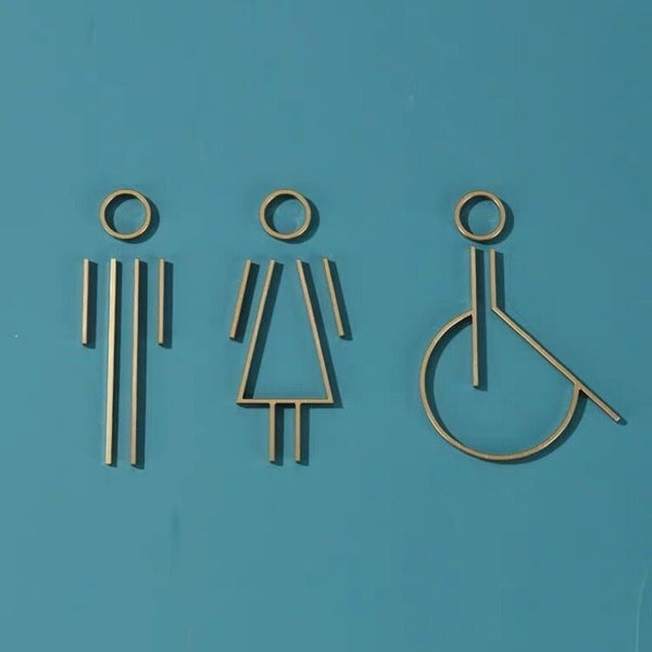 Luxury Matt Surface Metal Washroom Sign, Bathroom Sign, Restroom Sign, Toilet Sign, Disabled Sign, Handicapped Sign