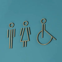 Luxury Matt Surface Metal Washroom Sign, Bathroom Sign, Restroom Sign, Toilet Sign, Disabled Sign, Handicapped Sign