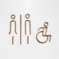 Deluxe Brass Washroom Sign, Bathroom Sign, Restroom Sign, Toilet Sign, Disabled Sign, Handicapped Sign